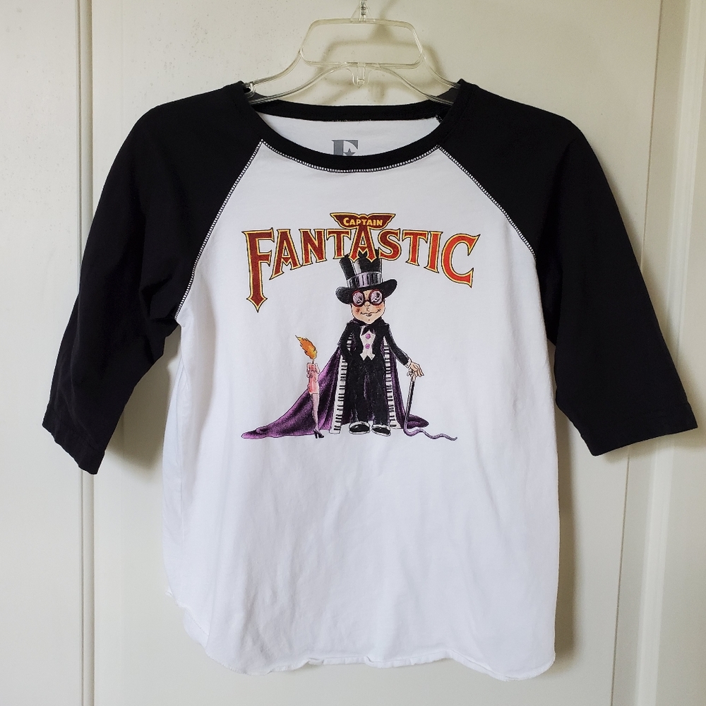Elton John Captain Fantastic baseball tee